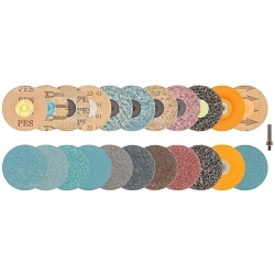 Walter Surface Technologies 04Z993 Starter Kit, 16 Pieces, 3 in Dia, 1/4 in Arbor/Shank, Zirconia Alumina Abrasive, 28000 rpm