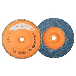 ALLSTEEL™ 06W508 Industrial Grade Spin-On Flap Disc, 5 in Dia Disc, 80 Grit, Zirconia Alumina Abrasive, Type 27S Disc