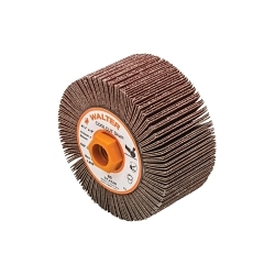 Walter Surface Technologies COOLCUT™ 07J428 Mounted Coated Flap Drum, 4-1/4 in Dia Wheel, 2 in W Face, 80 Grit, Medium Grade, Aluminum Oxide Abrasive