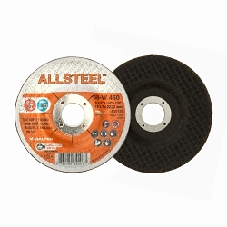 ALLSTEEL™ 08W450 Aggressive Grinding Wheel, 4-1/2 in Dia x 1/4 in THK, 7/8 in Center Hole