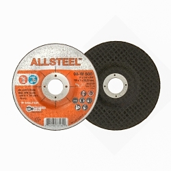 ALLSTEEL™ 08W500 Aggressive Grinding Wheel, 5 in Dia x 1/4 in THK, 7/8 in Center Hole