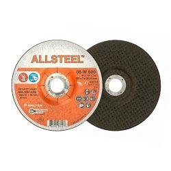 ALLSTEEL™ 08W600 Aggressive Grinding Wheel, 6 in Dia x 1/4 in THK, 7/8 in Center Hole