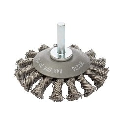 ALLSTEEL™ 09C270 Mounted Saucer Cup Brush, 3 in Dia Brush, 0.02 in Dia Filament/Wire, Knot Twist