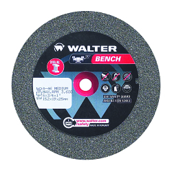 Walter Surface Technologies 12E345 Bench and Pedestal Grinding Wheel, 6 in Dia x 1 in THK, 1 in Center Hole, 46 Grit, Aluminum Oxide Abrasive
