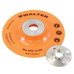 Walter Surface Technologies 15D044 Backing Pad, 4-1/2 in Dia Pad, Threaded Arbor Attachment