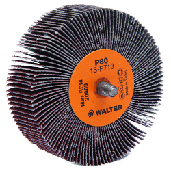 Walter Surface Technologies 15F713 COOLCUT™ Mounted Flap Wheel Drum, 3 in Dia Wheel, 1 in W Face, 80 Grit