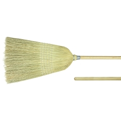 Weiler® 44009 Upright Broom, Corn Fiber Bristle, 15 in L Trim, Wood Handle, 56 in OAL
