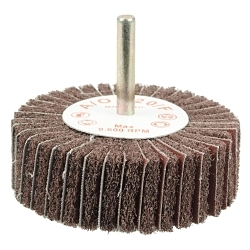 Weiler® 54506 Stem Mounted Non-Woven Flap Wheel, 3 in Dia Wheel, 1 in W Face, 1/4 in Dia Shank, 120 Grit, Fine Grade, Aluminum Oxide Abrasive