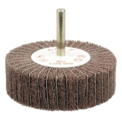 Weiler® 54508 Stem Mounted Non-Woven Flap Wheel, 3 in Dia Wheel, 1 in W Face, 1/4 in Dia Shank, 320 Grit, Extra Fine Grade, Aluminum Oxide Abrasive