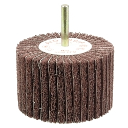 Weiler® 54510 Stem Mounted Non-Woven Flap Wheel, 3 in Dia Wheel, 2 in W Face, 1/4 in Dia Shank, 180 Grit, Very Fine Grade, Aluminum Oxide Abrasive