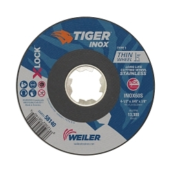 Tiger? Inox 58140 High Performance X-Lock? Arbor Hole Cutting Wheel, 4-1/2 in Dia x 0.045 in THK