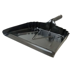 Weiler® 71079 Heavy Duty Industrial Grade Dust Pan, 16 in L x 15 in W, 20 ga Stainless Steel, Black Enamel Coated