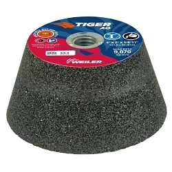 Tiger® AO 68350 Long Life Performance Grinding/Cup Wheel, 4 in Dia x 2 in THK, 16 Grit