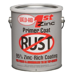 Weld-Aid® 1008227 1st ZINC® Cold Galvanizing Primer, 1 gal, Gray, 570 sq-ft, 95% Zinc Metal, Flat