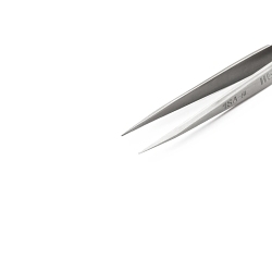 Weller® 1SASL Acid Proof Heat Resistant Intermediate Non-Magnetic Non-Rusting High Precision Tweezer, Fine Tip, 4-3/4 in L, Stainless Steel, Anti-Glare Coated