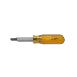 Weller® FSD1N 4-in-1 Reversible Multi-Bit Screwdriver, #1, #2, 3/16 in, 1/4 in Phillips®/Slotted Point, Chrome Vanadium Steel Shank, 7-1/4 in OAL, Zinc Plated