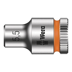Wera® 05003504001 8790 HMA Socket With Ball Stop Groove, 1/4 in Hex Drive, 5.5 mm Socket