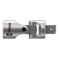 Wera® 05003640001 8795 C Universal Joint With Ball Lock, Matte Chrome, Square Drive, 1/2 in Male Drive, Chrome Vanadium Steel/Chrome Molybdenum Steel