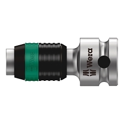 Wera® 05003641001 8784 C2 Bit Adapter With Quick-Release Chuck, Polished Chrome, Square Drive, 1/2 in Male Drive, 5/16 in Female Drive, Chrome Vanadium Steel