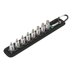 Wera® 05003882001 Belt A 3 Bit Socket Set With Holding Function, 1/4 in Drive, 9 Pieces
