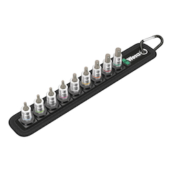 Wera® 05003884001 Belt A Imperial 1 Bit Socket Set With Holding Function, 1/4 in Drive, 9 Pieces