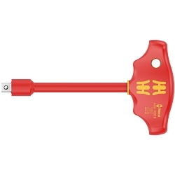 Wera® 05005120001 410 i VDE T-Handle Standard Screwdriver, 3/8 in Point Square Point, 130 mm OAL