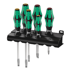 Wera® 05007680001 334 SK/6 Screwdriver Set, 6 Pieces, Steel, Polished Chrome