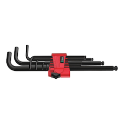 Wera® 05022086001 950/9 Hex-Plus 6 Long Arm Hex Key Set, 9 Pieces, 1.5 to 10 mm Hex, Ball End Hex/Hex Plus Drive, L-Handle Handle, Alloy Steel, BlackLaser