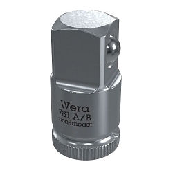 Wera® 05042670001 781 A Socket With Secure Socket Fixing, Vanadium Chrome, Square Drive, 3/8 in Male Drive, 1/4 in Female Drive
