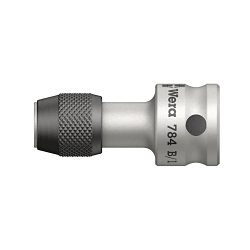 Wera® 05042755001 784 B Adapter With Quick-Release Chuck, For Use With DIN ISO 1173-C 6.3 1/4 in Hex Drive Insert Bits, 3/8 in Female Square Drive, 1/4 in Hex Drive