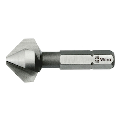 Wera® 05104630001 846 HSS Countersink Bit, 6.3 mm Dia Body, 1/4 in Dia Shank, 3 Flutes, 90 deg Included, HSS