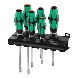 Wera® 05105650001 334/6 Screwdriver Set, 6 Pieces, Steel, Polished Chrome