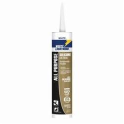 White Lightning® W11110010 Silicone Ultra® All Purpose Adhesive Sealant, 10 oz Cartridge, White, Silicone Base