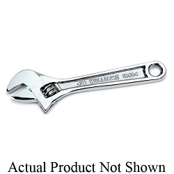 Williams® JHW13406A Heavy Duty Industrial Grade Adjustable Wrench, 15/16 in, Polished Chrome, 6 in OAL, Chrome Vanadium Steel Body, Chrome Vanadium Steel