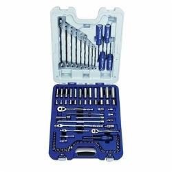 Williams® 50622 SUPERTORQUE® Master Socket and Drive Tool Set, 1/4 in, 3/8 in Drive, 89 Pieces, Chrome Vanadium Steel