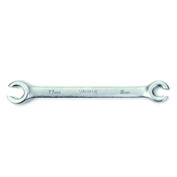 Williams® JHW10650 Double Headed Flare Nut Wrench, Satin Chrome, 9 x 11 mm Wrench, 6 Points, 5-11/16 in OAL