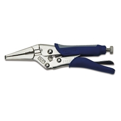 Williams® JHW23220 1-Handed Lever Locking Plier, Screw Locking, Long Nose, Serrated Jaw Surface, 6 in OAL