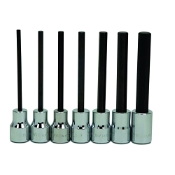Williams® JHW31951 Socket Bit Set, 4 mm Hex, 3/8 in Drive, 7 Pieces, Polished Chrome