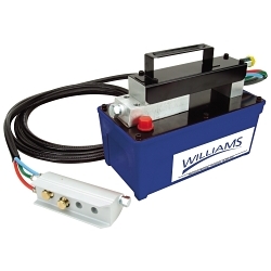 Williams® JHW5AS150L Air Hydraulic Pump, 10 cu-in/min Load, 61 cu-in/min No Load Oil Displacement Rating, 3/8-18 NPTF Fluid Port, 1/4-18 NPTF Air Inlet