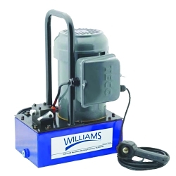 Williams® JHW5EA05H1G Electric Hydraulic Pump With 2-Way 2-Position Auto Return Valve, 1/2 hp, 2 Stages, 233 cu-in/min 1st Stage, 18 cu-in/min 2nd Stage Flow Rate, 350 psi (1st Stage)/10000 psi (2nd Stage) Pressure