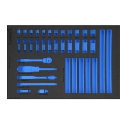 Williams® JHWFMSM-30HF13FM Foam Insert, For Use With 30 pc 1/4 Drive 6-Point Metric Shallow & Deep Sockets & Drive Tool Set