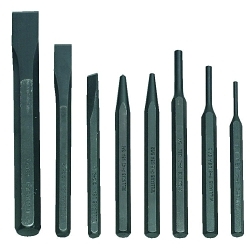 Williams® JHWPC-8 Heavy Duty Punch and Chisel Set, Center/Cold/Pin/Solid Style, 5/16 to 3/4 in Chisel, 1/8 to 1/4 in Punch, 5 Punches, 3 Chisels, 8 Pieces