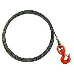 Lift-All® 12WISX100 Import Eye Hook & Latch Swivel Wire Rope, 1/2 in, 100 ft L, 4.2 ton Load, 6 x 19 Strand, Steel