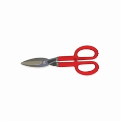 Crescent®W7N Industrial Snip, 18 ga Low Carbon Steel Cutting, 4 in L of Cut, Straight/Wide Curve Snip, Drop Forged Tool Steel Blade, Cushioned Grip