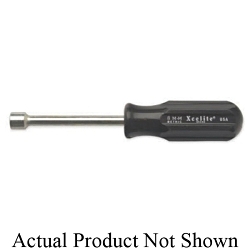 Weller® 7MMN Regular Length Drilled Shaft Nutdriver, 7 mm, Hollow Shank, Black Handle, Bright