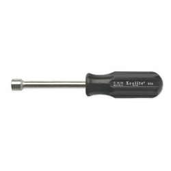 Weller® 8MMN Regular Length Drilled Shaft Nutdriver, 8 mm, Hollow Shank, Black Handle, Bright