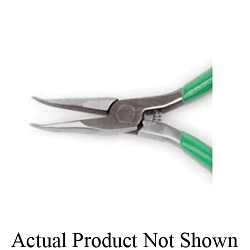 Weller® CN255GN Curved Nose Plier, 1-15/64 in L x 27/64 in W, Curved/Smooth Steel Jaw, 5 in OAL, 3/64 in W Tip