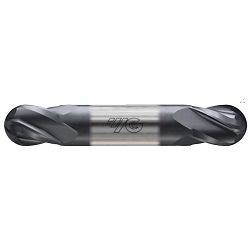 YG-1 YGBasix E5I01003 Double End Stub Length Standard Ball Nose End Mill, 3/64 in Dia Cutter, 3/32 in Length of Cut, 4 Flutes, 1/8 in Dia Shank, 1-1/2 in OAL, Uncoated