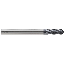 YG-1 YGBasix E5I09064 Series E5109 Extra Long Length Single End Standard Ball Nose End Mill, 1 in Dia Cutter, 3 in Length of Cut, 4 Flutes, 1 in Dia Shank, 6 in OAL, Uncoated