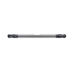 YG-1 YGBasix G9I06016N Double End Regular Length Standard Ball Nose End Mill, 1/4 in Dia Cutter, 5/8 in Length of Cut, 4 Flutes, 3/8 in Dia Shank, 3-1/2 in OAL, AlCr